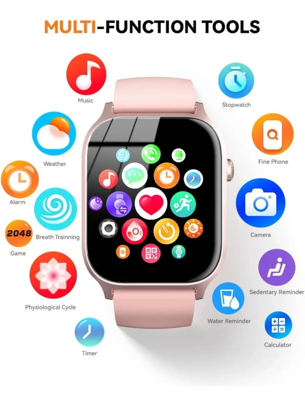 Fitness Tracker Smart Watch for Men & Women, 110 Sports Modes, Waterproof